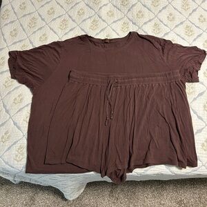 Nuuds Chocolate Brown Pajama Short Set